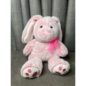 Bunny Walmart Plush 12 Inch Pink Bean Toes Hot Pink Bow Stuffed Animal Toy
